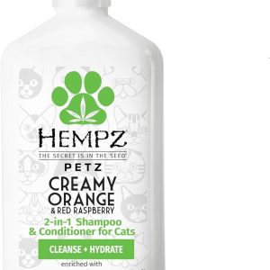 Hempz Petz, Cat Shampoo & Conditioner, Creamy Orange & Red Raspberry 2 in 1 Shampoo & Conditioner 17 oz.