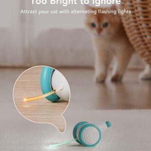 Interactive Cat Toys for Indoor Cats, Automatic Cat Toy with LED Lights, Cat Mouse Toys, Smart Sensing Moving Electric Cat Toys, USB Rechargeable