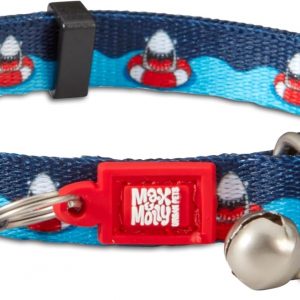 Max & Molly Cat & Kitten Collar with Bell & Breakaway Safety Buckle, Comfortable, Adjustable Size, Includes Gotcha QR Pet ID Tag, Frenzy Shark