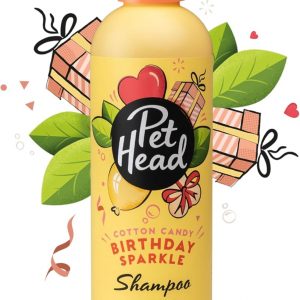 PET Head Dog Shampoo 10.1fl oz, Birthday Sparkle, Cotton Candy Fragrance, Shampoo for Dogs with Sensitive Skin, Dog Birthday Present, Vegan, Hypoallergenic, Natural, Gentle Formula for Puppies